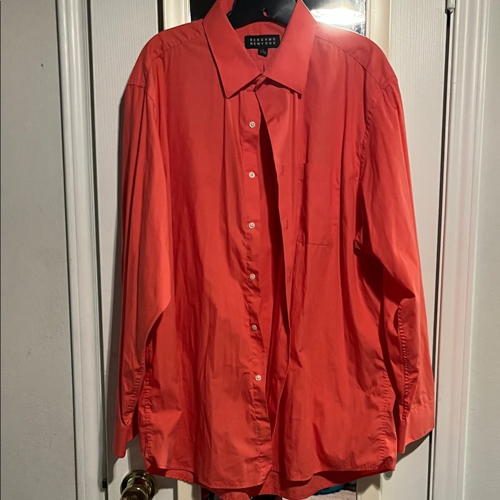Men's Coral Button Down Shirt
